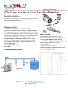 cream line water product transition turbidity online separtor