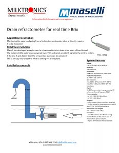 Brix refractometer for drain